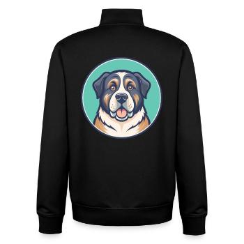 Zentralasiatische Schäferhund Hunderasse Karikatur Kawaii - Unisex Organic Zip Sweatshirt von Stanley/Stella - Schwarz - Hinten - AI Model Male 185 light (185cm)