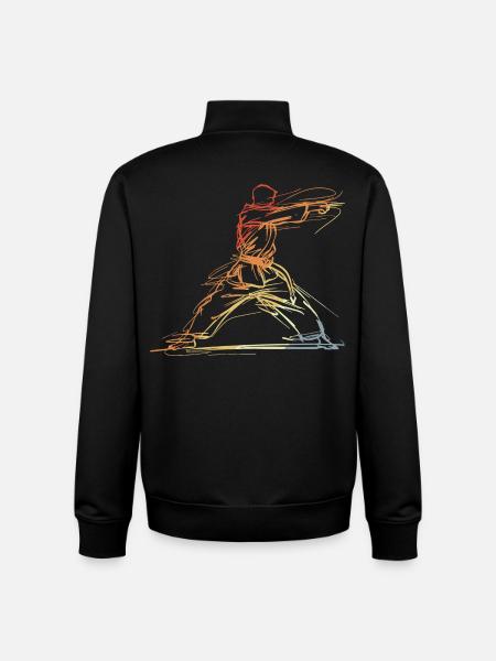 Karateka Line Sketch Retro - Unisex Organic Zip Sweatshirt by Stanley/Stella - black
