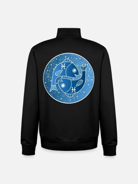 Pisces Star Sign - Unisex Organic Zip Sweatshirt by Stanley/Stella - black
