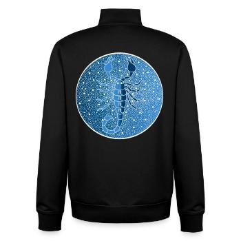 Signe astrologique du scorpion - Sweat zippé unisexe en coton bio Stanley/Stella - noir - Dos - AI Model Male 185 light (185cm)