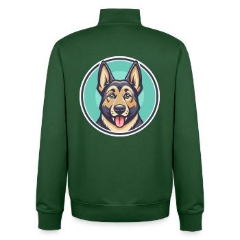 Deutsche Bracke Hunderasse Cartoon Kawaii Clipart - Unisex Organic Zip Sweatshirt von Stanley/Stella - Flaschengrün - Hinten - AI Model Male 185 dark (185cm)