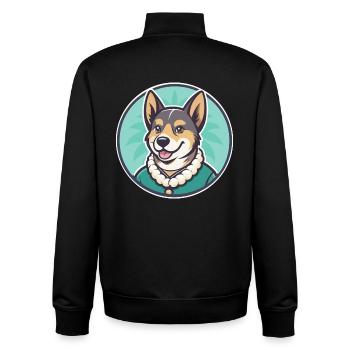 Hawaïen Poi Chien Race Dessin animé Kawaii Clipart Animal de compagnie - Sweat zippé unisexe en coton bio Stanley/Stella - noir - Dos - AI Model Male 185 light (185cm)