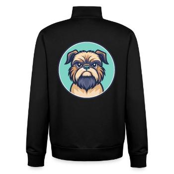 Griffon Bruxellois Hunderasse Karikatur Kawaii - Unisex Organic Zip Sweatshirt von Stanley/Stella - Schwarz - Hinten - AI Model Male 185 light (185cm)