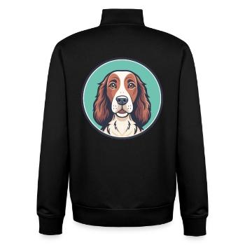 Irische Rot Und Weiß Setter Hund Rasse Lustige Karikatur - Unisex Organic Zip Sweatshirt von Stanley/Stella - Schwarz - Hinten - AI Model Male 185 light (185cm)