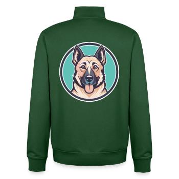 Kangal Schäferhund Hunderasse Cartoon Kawaii Clipart - Unisex Organic Zip Sweatshirt von Stanley/Stella - Flaschengrün - Hinten - AI Model Male 185 dark (185cm)