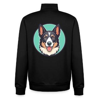 Mallorca Schäferhund Rasse Karikatur Kawaii Clipart - Unisex Organic Zip Sweatshirt von Stanley/Stella - Schwarz - Hinten - AI Model Male 185 light (185cm)