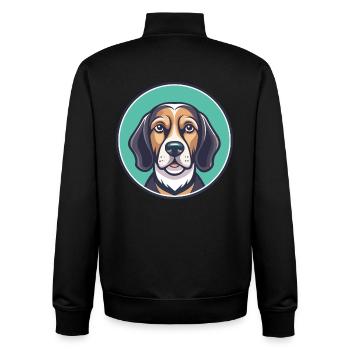 Litauische Laufhund Rasse Karikatur Kawaii Clipart - Unisex Organic Zip Sweatshirt von Stanley/Stella - Schwarz - Hinten - AI Model Male 185 light (185cm)
