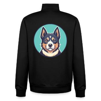 Molosse Chien Race Coloré Dessin animé Kawaii Clipart - Sweat zippé unisexe en coton bio Stanley/Stella - noir - Dos - AI Model Male 185 light (185cm)