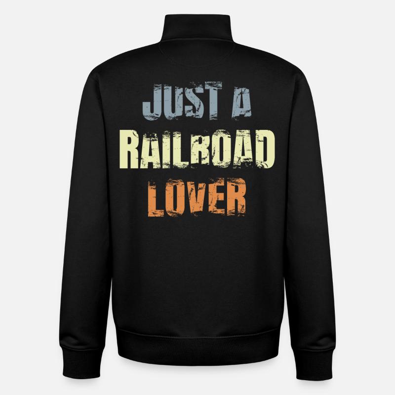 Railway lovers - Unisex Organic Zip Sweatshirt by Stanley/Stella - black