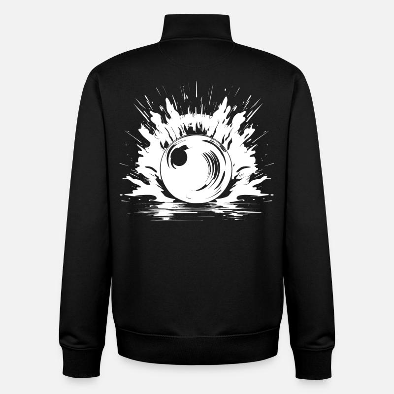Bowling Zeichnung - Unisex Organic Zip Sweatshirt von Stanley/Stella - Schwarz
