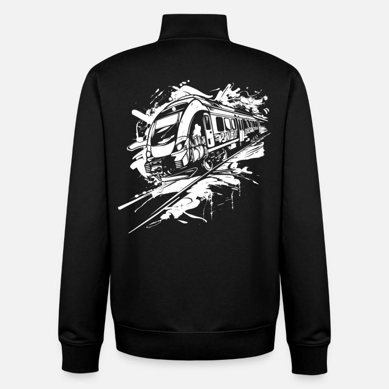 Train Graffiti - Unisex Organic Zip Sweatshirt by Stanley/Stella - black