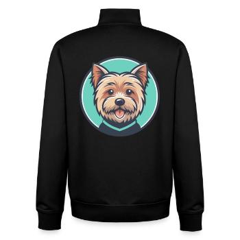 Norfolk Terrier Hunderasse Cartoon Kawaii Clipart - Unisex Organic Zip Sweatshirt von Stanley/Stella - Schwarz - Hinten - AI Model Male 185 light (185cm)