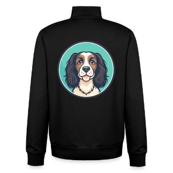 Norfolk Spaniel Hunderasse Cartoon Kawaii Clipart - Unisex Organic Zip Sweatshirt von Stanley/Stella - Schwarz - Hinten - AI Model Male 185 light (185cm)
