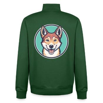 Neuguinea Singende Hunderasse Karikatur Kawaii - Unisex Organic Zip Sweatshirt von Stanley/Stella - Flaschengrün - Hinten - AI Model Male 185 dark (185cm)