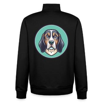 Polnischer Hund Rasse Cartoon Kawaii Clipart Haustier - Unisex Organic Zip Sweatshirt von Stanley/Stella - Schwarz - Hinten - AI Model Male 185 light (185cm)