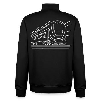Train Comic Look - Unisex Organic Zip Sweatshirt by Stanley/Stella - black - Back - AI Model Male 185 light (185cm)