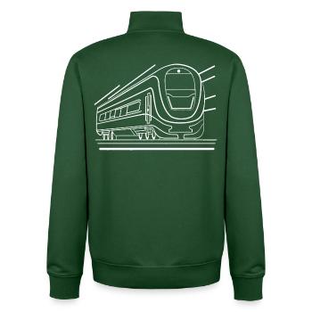 Train Comic Look - Unisex Organic Zip Sweatshirt by Stanley/Stella - bottle green - Back - AI Model Male 185 dark (185cm)