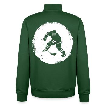 Eishockeyspieler Zeichnung - Unisex Organic Zip Sweatshirt von Stanley/Stella - Flaschengrün - Hinten - AI Model Male 185 dark (185cm)