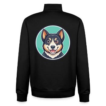 Rache Hund Rasse Cartoon Kawaii Clipart Tier Haustier - Unisex Organic Zip Sweatshirt von Stanley/Stella - Schwarz - Hinten - AI Model Male 185 light (185cm)