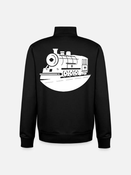 Locomotive Drawing - Unisex Organic Zip Sweatshirt by Stanley/Stella - black