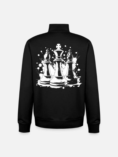 Chess bishop and king - Unisex Organic Zip Sweatshirt by Stanley/Stella - black