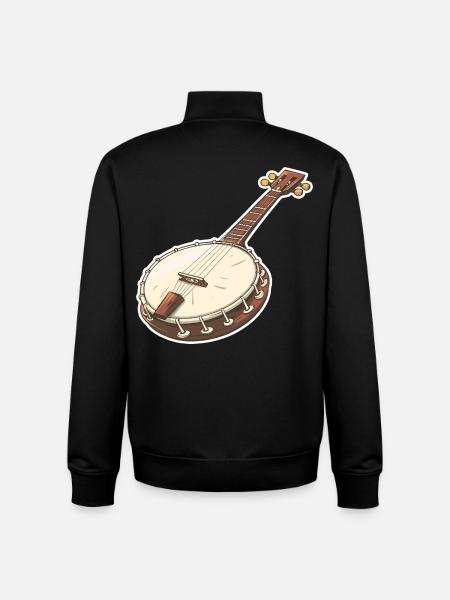 Banjo Graphics - Unisex Organic Zip Sweatshirt by Stanley/Stella - black