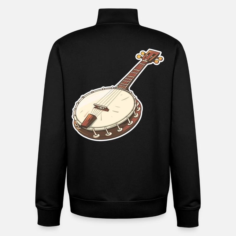 Banjo Graphics - Unisex Organic Zip Sweatshirt by Stanley/Stella - black