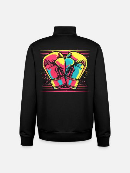Boxhandschuhe Comic Look - Unisex Organic Zip Sweatshirt von Stanley/Stella - Schwarz