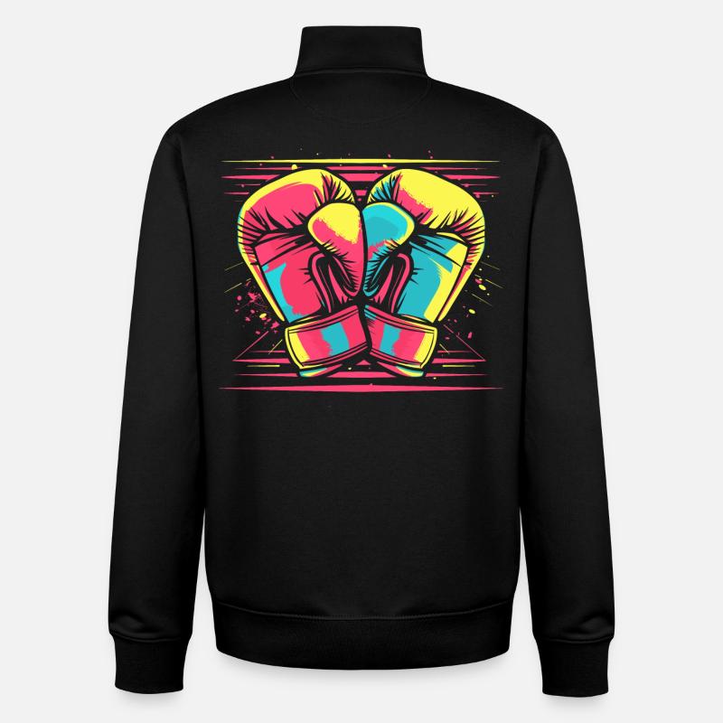 Boxhandschuhe Comic Look - Unisex Organic Zip Sweatshirt von Stanley/Stella - Schwarz