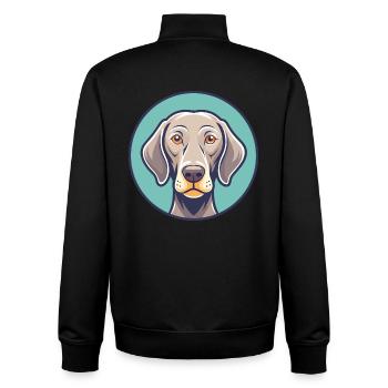 Weimaraner Hund Rasse Cartoon Kawaii Clipart Tier - Unisex Organic Zip Sweatshirt von Stanley/Stella - Schwarz - Hinten - AI Model Male 185 light (185cm)