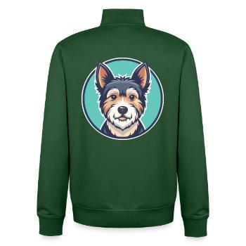 Teddy Roosevelt Terrier Hunderasse Karikatur Kawaii - Unisex Organic Zip Sweatshirt von Stanley/Stella - Flaschengrün - Hinten - AI Model Male 185 dark (185cm)