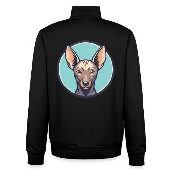 Xoloitzcuintle Hunderasse Cartoon Kawaii Clipart - Unisex Organic Zip Sweatshirt von Stanley/Stella - Schwarz - Hinten - AI Model Male 185 light (185cm)