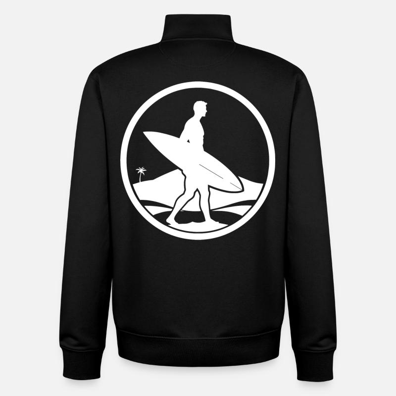 Logo du surfeur - Sweat zippé unisexe en coton bio Stanley/Stella - noir