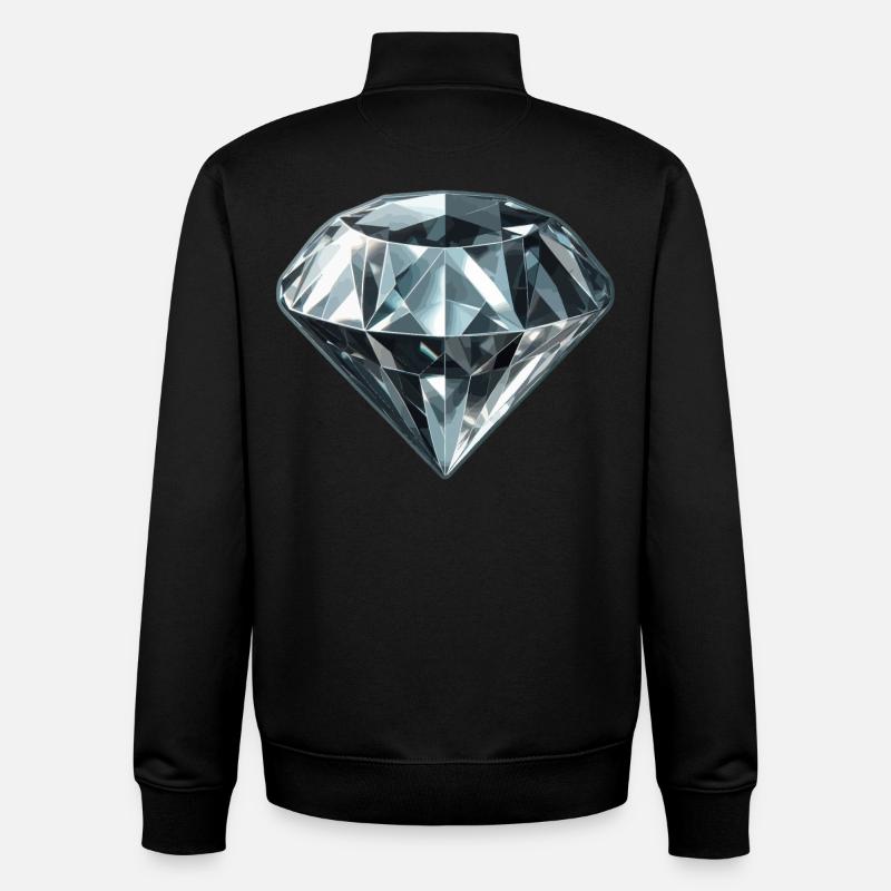 Pierre précieuse de diamant - Sweat zippé unisexe en coton bio Stanley/Stella - noir