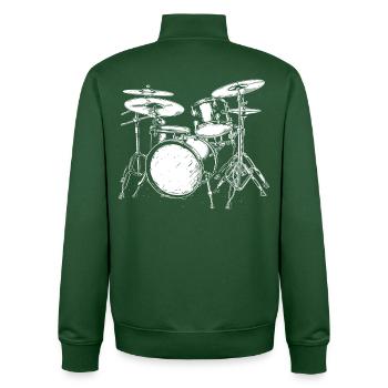 Croquis de piège - Sweat zippé unisexe en coton bio Stanley/Stella - vert bouteille - Dos - AI Model Male 185 dark (185cm)