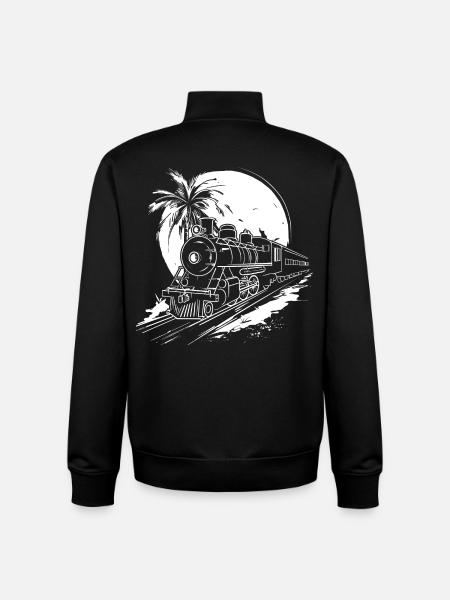 Railway Graphic - Unisex Organic Zip Sweatshirt by Stanley/Stella - black