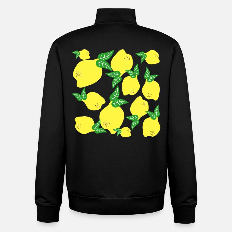 Lemon Pattern - Unisex Organic Zip Sweatshirt by Stanley/Stella - black