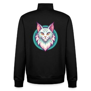 Angora turc Chat Race Dessin animé Kawaii Animal Animal Pet - Sweat zippé unisexe en coton bio Stanley/Stella - noir - Dos - AI Model Male 185 light (185cm)