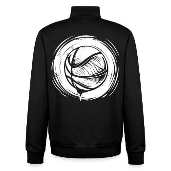 Croquis de ballon de basket-ball - Sweat zippé unisexe en coton bio Stanley/Stella - noir - Dos - AI Model Male 185 light (185cm)