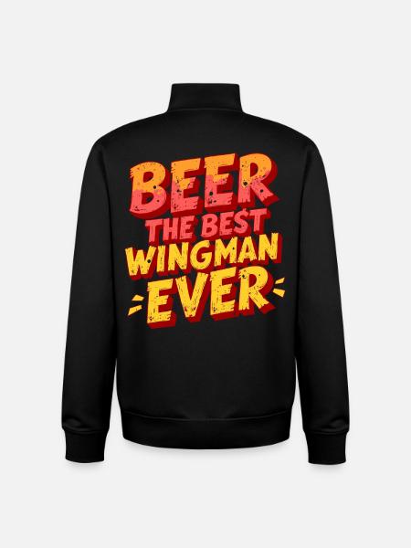 BEER: THE BEST WINGMAN EVER - Unisex Organic Zip Sweatshirt by Stanley/Stella - black