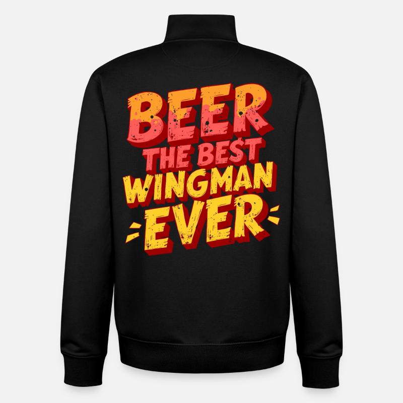 BIER: DER BESTE WINGMAN ALLER ZEITEN - Unisex Organic Zip Sweatshirt von Stanley/Stella - Schwarz