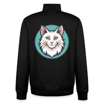 Angora turc Chat Race Dessin animé Kawaii Animal Animal Pet - Sweat zippé unisexe en coton bio Stanley/Stella - noir - Dos - AI Model Male 185 light (185cm)