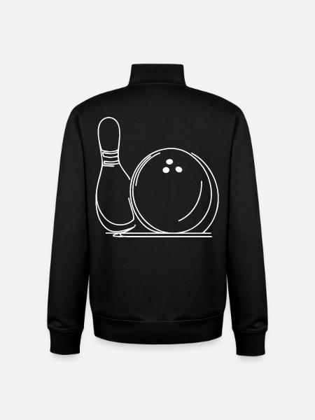 Bowling Ball and Pin Drawing - Unisex Organic Zip Sweatshirt by Stanley/Stella - black
