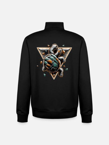 Bouldering Turtle Climbing Gift - Unisex Organic Zip Sweatshirt by Stanley/Stella - black