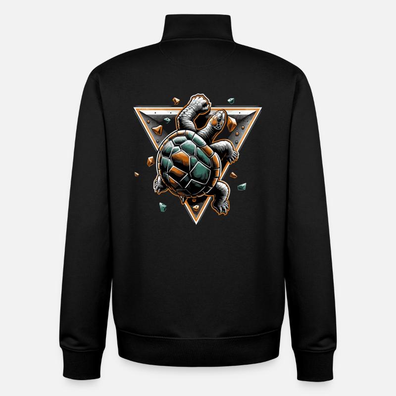 Bouldern Schildkröte Klettern Geschenk - Unisex Organic Zip Sweatshirt von Stanley/Stella - Schwarz