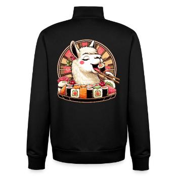 Sushi Lama Maki Geschenk - Unisex Organic Zip Sweatshirt von Stanley/Stella - Schwarz - Hinten - AI Model Male 185 light (185cm)