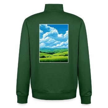 South Downs Aonb Reise Poster Souvenir Farbe WPA - Unisex Organic Zip Sweatshirt von Stanley/Stella - Flaschengrün - Hinten - AI Model Male 185 dark (185cm)