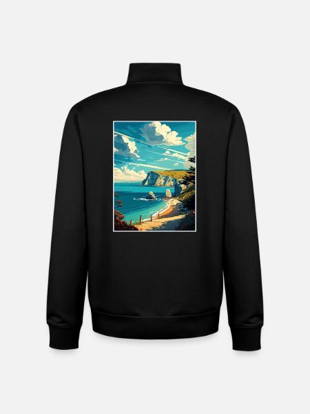 Isle Of Wight Anob Travel Poster Souvenir Paint WP - Unisex Organic Zip Sweatshirt by Stanley/Stella - black