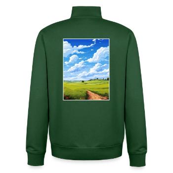 Howardian Hills Aonb Reiseposter Souvenir WPA - Unisex Organic Zip Sweatshirt von Stanley/Stella - Flaschengrün - Hinten - AI Model Male 185 dark (185cm)