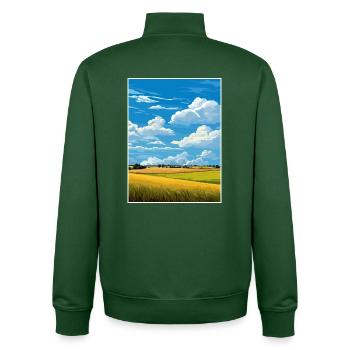 Lincolnshire Wolds Aonb Reiseposter Souvenir WPA - Unisex Organic Zip Sweatshirt von Stanley/Stella - Flaschengrün - Hinten - AI Model Male 185 dark (185cm)